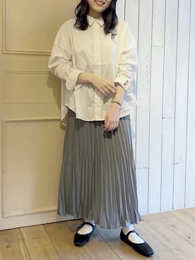 「ワッシャースカート」｜「アイテム（その他）」を使った、manaty.さん（レディース・159cm）の冬コーディネート