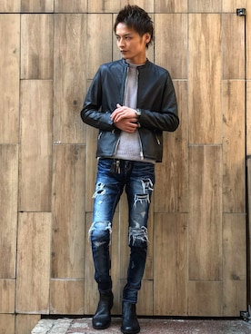 「GOSTAR DE FUGA（ゴスタール ジフーガ）のアイテム（ジャケット/アウター）」を使った、GOSTARDEFUGA_KAZUさん（メンズ・177cm）の秋コーディネート