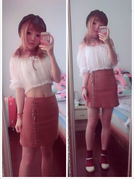 「onespo（ワンスポ）のアイテム（帽子）」を使った、fanfanさん（レディース・157cm）の夏コーディネート