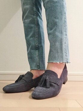 「アイテム（ローファー、ブルー系）」を使った、enchantedさん（レディース・165cm）の冬コーディネート
