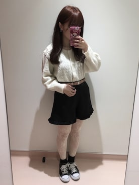 「アイテム（レッグウェア）」を使った、Yくんさん（レディース・153cm）の冬コーディネート