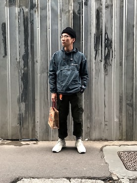 「VANS（バンズ）のアイテム（ニットキャップ/ビーニー）」を使った、2m_fixさん（メンズ・169cm）の冬コーディネート