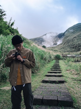 「VANS（バンズ）のアイテム（ニットキャップ/ビーニー）」を使った、2m_fixさん（メンズ・169cm）の冬コーディネート