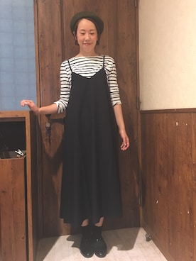 「LBC（エルビーシー）のアイテム（ハンチング/ベレー帽）」を使った、やましさん（レディース・165cm）の秋コーディネート