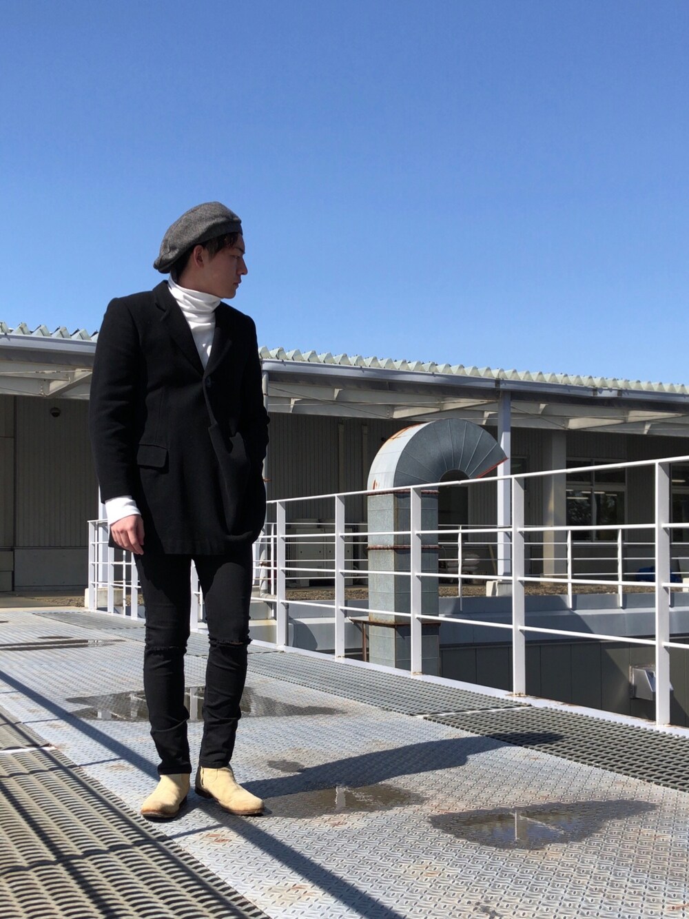 メンズ tricot COMME des GARCONS タイトチェスターコート tricot COMME des GARCONSのチェスターコートを使ったメンズ人気