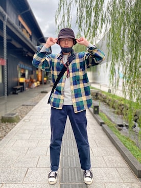 「OLD PARK（オールドパーク）のアイテム（アクセサリー）」を使った、みずきさん（メンズ・173cm）の秋コーディネート