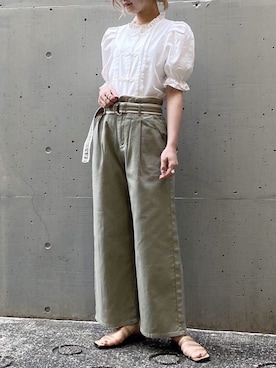 「AS KNOW AS plus（アズノゥアズプラス）のアイテム（スラックス）」を使った、AS KNOW AS plus/アズノゥアズプラスさん（レディース・158cm）の春コーディネート