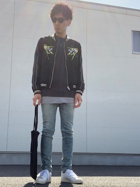 「エコバッグ」｜「アイテム（ブルゾン）」を使った、M.Wさん（メンズ・175cm）の春コーディネート