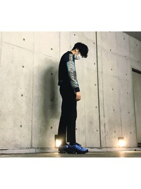 「DRIES VAN NOTEN（ドリスヴァンノッテン）のアイテム（ジャケット/アウター、グリーン系）」を使った、ニケさん（メンズ・180cm）の春コーディネート