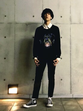 「GIVENCHY（ジバンシイ）のアイテム（スウェット）」を使った、ニケさん（メンズ・180cm）の春コーディネート