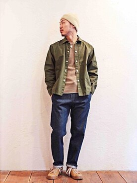 「NECESSARY or UNNECESSARY（ネセサリーオアアンネセサリー）のアイテム（その他アウター）」を使った、Takamyさん（メンズ・172cm）の冬コーディネート