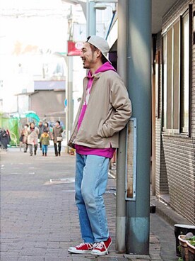 「LAMOND.（ラモンド）のアイテム（ジャケット/アウター）」を使った、Takamyさん（メンズ・172cm）の冬コーディネート