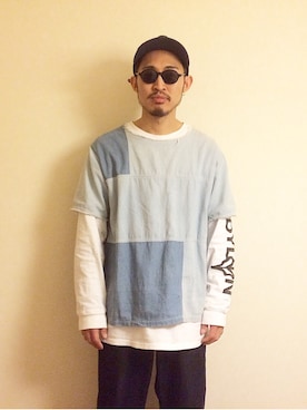 「SUNDAY WORKS（サンデーワークス）のアイテム」を使った、Takamyさん（メンズ・172cm）の春コーディネート