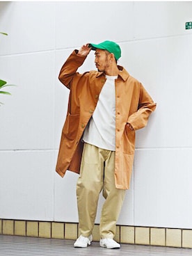 「Yarmo（ヤーモ）のアイテム（その他アウター）」を使った、Takamyさん（メンズ・172cm）の秋コーディネート