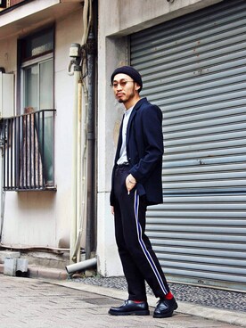 「BASISBROKE（バシスブローク）のアイテム」を使った、Takamyさん（メンズ・172cm）の秋コーディネート