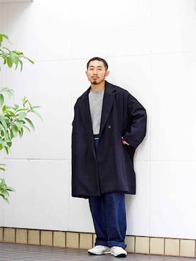 「BASISBROEK（バシスブルック）のアイテム（その他アウター）」を使った、Takamyさん（メンズ・172cm）の秋コーディネート