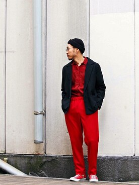 「BASISBROKE（バシスブローク）のアイテム」を使った、Takamyさん（メンズ・172cm）の冬コーディネート