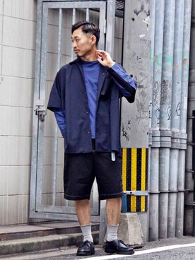 「BASISBROKE（バシスブローク）のアイテム」を使った、Takamyさん（メンズ・172cm）の夏コーディネート