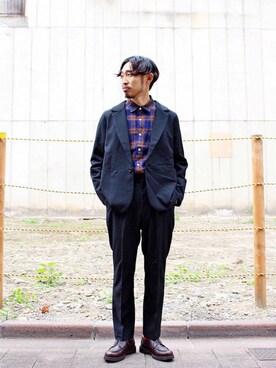 「BASISBROKE（バシスブローク）のアイテム」を使った、Takamyさん（メンズ・172cm）の秋コーディネート