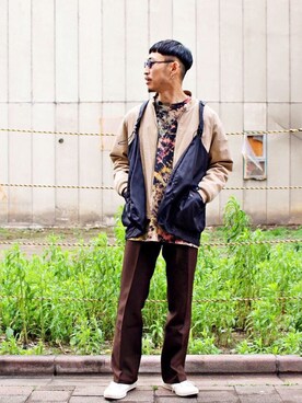 「BASISBROKE（バシスブローク）のアイテム」を使った、Takamyさん（メンズ・172cm）の冬コーディネート