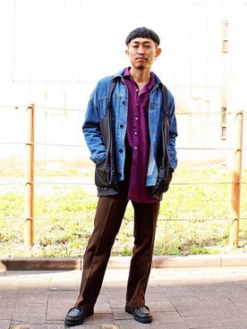 「レイヤードstyle」｜「アイテム（その他アウター）」を使った、Takamyさん（メンズ・172cm）の冬コーディネート