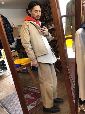 「レイヤードstyle」｜「アイテム（ノーカラージャケット）」を使った、Takamyさん（メンズ・172cm）の冬コーディネート