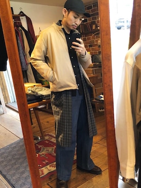 「SUNDAY WORKS（サンデーワークス）のアイテム（その他アウター）」を使った、Takamyさん（メンズ・172cm）の春コーディネート