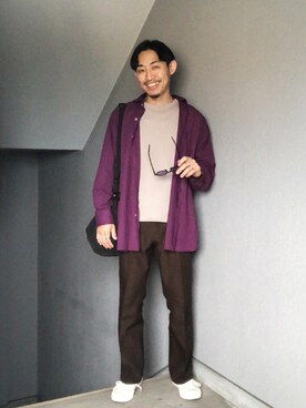 「ランチャーパンツ」｜「アイテム（ベスト）」を使った、Takamyさん（メンズ・172cm）の春コーディネート