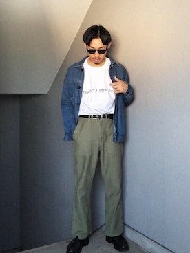 「BASISBROKE（バシスブローク）のアイテム」を使った、Takamyさん（メンズ・172cm）の春コーディネート