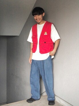 「BASISBROKE（バシスブローク）のアイテム」を使った、Takamyさん（メンズ・173cm）の夏コーディネート