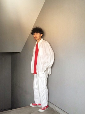 「BASISBROEK（バシスブルック）のアイテム（トップス）」を使った、Takamyさん（メンズ・172cm）の秋コーディネート