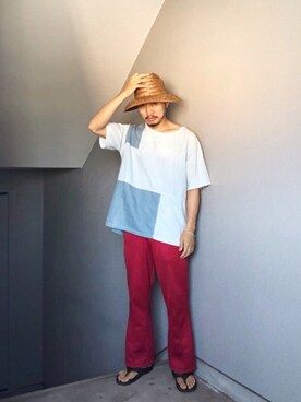 「SUNDAY WORKS（サンデーワークス）のアイテム」を使った、Takamyさん（メンズ・172cm）の夏コーディネート