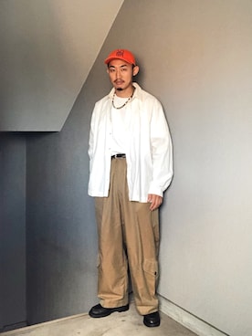 「BASISBROEK（バシスブルック）のアイテム（トップス）」を使った、Takamyさん（メンズ・172cm）の秋コーディネート