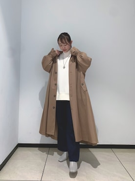 「JEANASIS（ジーナシス）のアイテム（ステンカラーコート）」を使った、ari.さん（レディース・162cm）の秋コーディネート