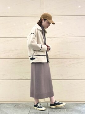 「SonnyLabel」｜「アイテム（ブルゾン）」を使った、takagi naoさん（レディース・165cm）の冬コーディネート