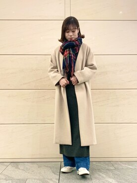 「URBAN RESEARCH Sonny Label（アーバンリサーチサニーレーベル）のアイテム（ノーカラージャケット）」を使った、takagi naoさん（レディース・165cm）の冬コーディネート