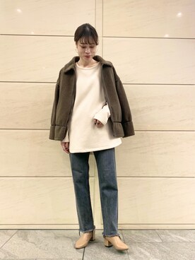 「SonnyLabel」｜「アイテム（ブルゾン）」を使った、takagi naoさん（レディース・165cm）の冬コーディネート