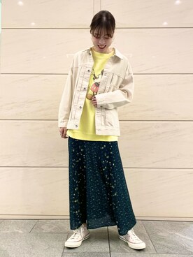 「SonnyLabel」｜「アイテム（デニムジャケット）」を使った、takagi naoさん（レディース・165cm）の冬コーディネート