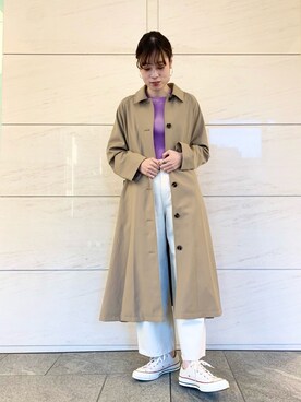 「URBAN RESEARCH Sonny Label（アーバンリサーチサニーレーベル）のアイテム（ステンカラーコート）」を使った、takagi naoさん（レディース・165cm）の冬コーディネート