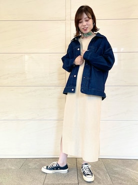 「SonnyLabel」｜「アイテム（デニムジャケット）」を使った、takagi naoさん（レディース・165cm）の春コーディネート