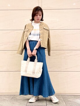 「URBAN RESEARCH Sonny Label（アーバンリサーチサニーレーベル）のアイテム（ノーカラージャケット）」を使った、takagi naoさん（レディース・165cm）の春コーディネート