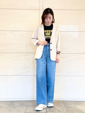 「URBAN RESEARCH Sonny Label（アーバンリサーチサニーレーベル）のアイテム（テーラードジャケット）」を使った、takagi naoさん（レディース・165cm）の春コーディネート