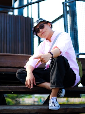 「LOFT（-）のアイテム」を使った、Sam Luさん（メンズ・171cm）の秋コーディネート