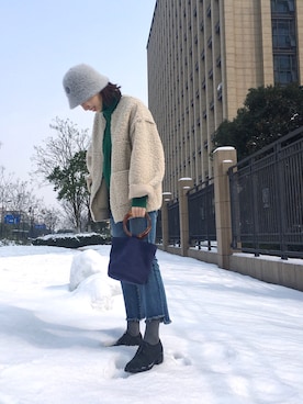 「WINTER STYLE」｜「アイテム（キャップ）」を使った、王月末さん（レディース・164cm）の秋コーディネート
