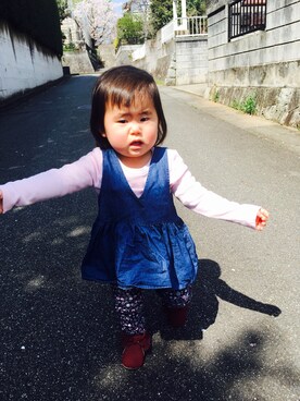 「1歳6ヶ月」｜「アイテム（ワンピース/ドレス）」を使った、ムギちゃんさん（キッズ・80cm）の春コーディネート