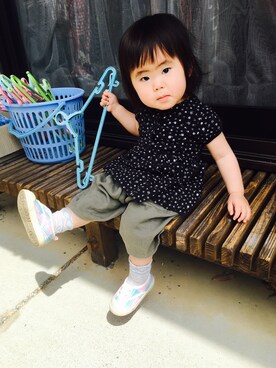 「1歳6ヶ月」｜「アイテム（ワンピース/ドレス）」を使った、ムギちゃんさん（キッズ・80cm）の春コーディネート