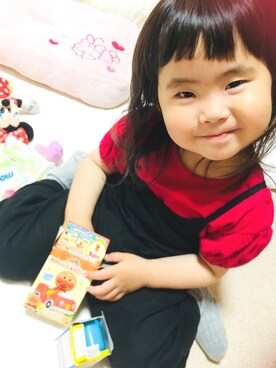「お出掛けコーデ」｜「アイテム（オールインワン・サロペット）」を使った、ムギちゃんさん（キッズ・80cm）の春コーディネート
