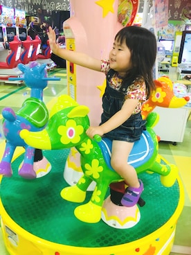 「OLD NAVY（オールドネイビー）のアイテム（オールインワン・サロペット）」を使った、ムギちゃんさん（キッズ・80cm）の春コーディネート