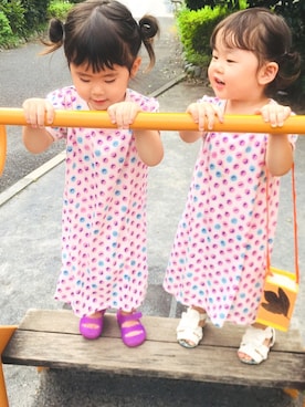 「ROPE' PICNIC（ロペピクニック）のアイテム（ワンピース/ドレス）」を使った、ムギちゃんさん（キッズ・80cm）の秋コーディネート