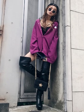 「アイテム（キャミソール、ブラック系）」を使った、envym_officialさん（レディース・160cm）の夏コーディネート